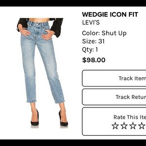 Levi’s Wedgie in wash “Shut up” worn once
